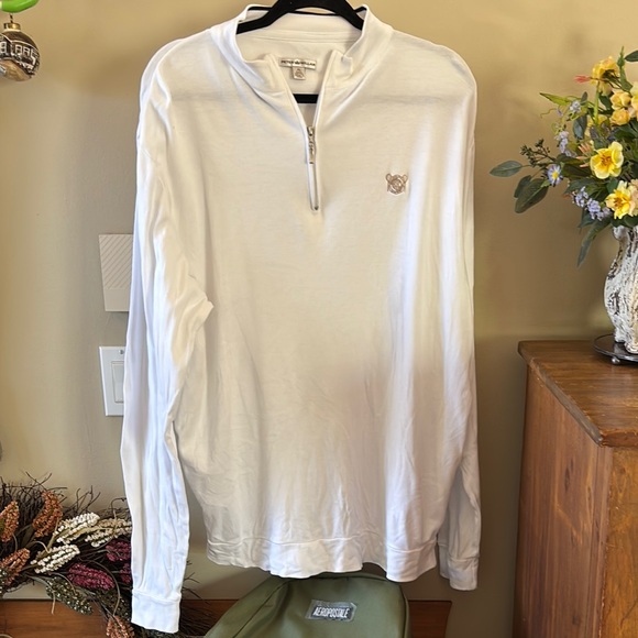 Peter Millar 1/4 White Zip-Up Jacket - Picture 2 of 5